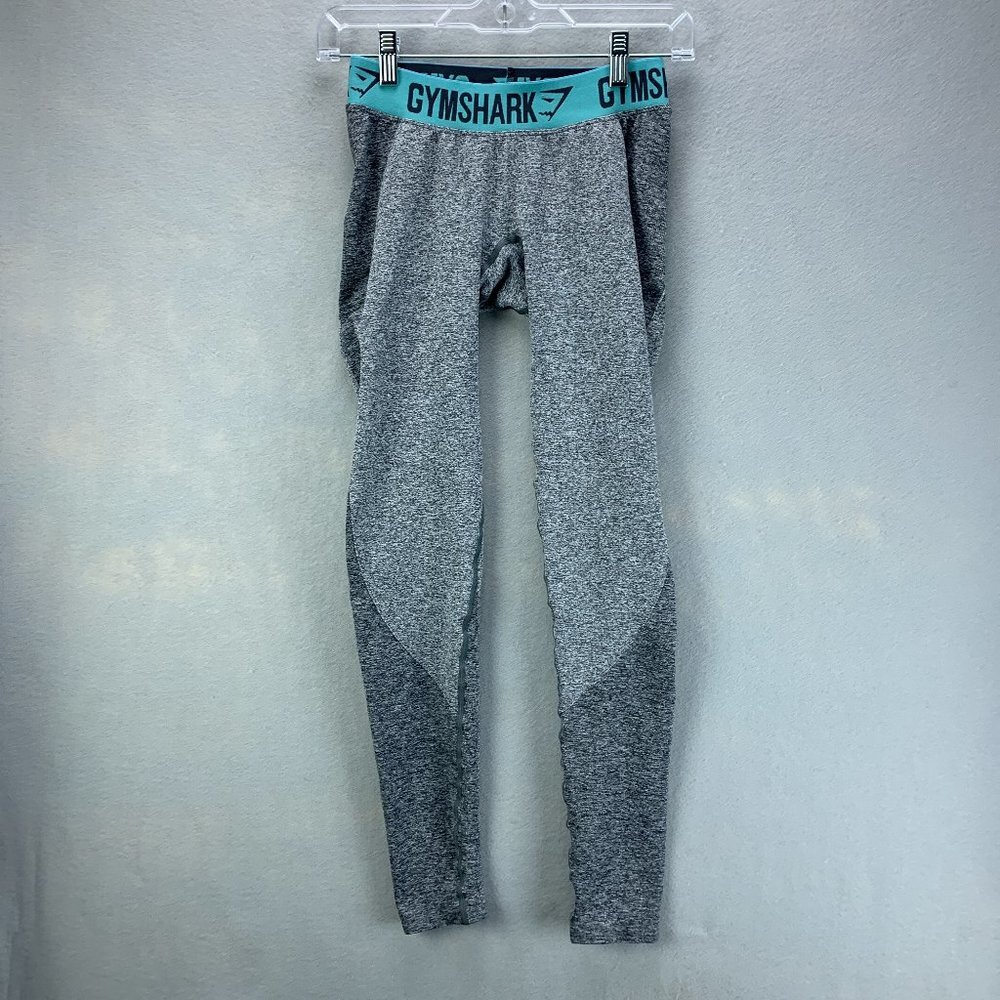 Gymshark Flex‎ Leggings Womens Small Gray Marled Activewear Elastic Waistband